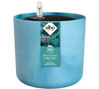 Elho The Ocean Collection Rond avec Système D'Irrigation - Pot de Fleur pour Intérieur - Plastique 100% Recyclé - Ø 22.3 x H 20.4 cm - Bleu/Bleu Atlantique