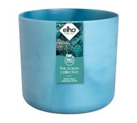 Elho Pot rond The Ocean Collection 14 cm – 100% recyclés à base de déchets marins – Bleu Atlantique