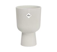 Elho Vibes Fold Coupe 14 - Pot De Fleurs pour Intérieur - Plastique 100% recyclé - Ø 13.9 x H 21.0 cm - Blanc/Blanc Soie