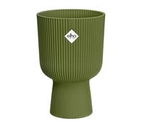 Elho Vibes Fold Coupe 14 - Pot De Fleurs pour Intérieur - Plastique 100% recyclé - Ø 13.9 x H 21.0 cm - Vert/Vert Fougère