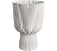 Elho Vibes Fold Coupe 30 - Pot De Fleurs pour Intérieur - Plastique 100% recyclé - Ø 29.5 x H 44.7 cm - Blanc/Blanc Soie