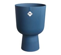 Elho Vibes Fold Coupe 30 - Pot De Fleurs pour Intérieur - Plastique 100% recyclé - Ø 29.5 x H 44.7 cm - Bleu/Bleu Foncé