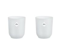 Elho Vibes Fold Orchid High 12,5cm - Orchid Pot Indoor - Pots de Fleurs Intérieur - Plastique 100% recyclé - Transparent/Transparent (Lot de 2)