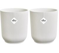 Elho Vibes Fold Orchid High 12,5cm - Orchid Pot Indoor - Pots de Fleurs Intérieur - Plastique 100% recyclé - Blanc/Blanc Soie (Lot de 2)