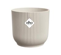 Elho Vibes Fold Rond 30 - Pot De Fleurs pour Intérieur - Plastique 100% Recyclé - Ø 29.5 x H 27.2 cm - Blanc/Linen White