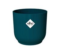 Elho Vibes Fold Rond 30 - Pot De Fleurs pour Intérieur - Plastique 100% Recyclé - Ø 29.5 x H 27.2 cm - Bleu/Bleu Foncé