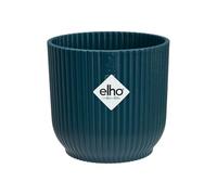 Elho Vibes Fold Rond Mini 11 - Pot De Fleurs pour Intérieur - Plastique 100% recyclé - Ø 11.1 x H 10.5 cm - Bleu/Bleu Foncé