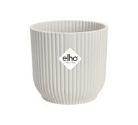 Elho Vibes Fold Rond Mini 9 - Pot De Fleurs pour Intérieur - Plastique 100% recyclé - Ø 9.3 x H 8.8 cm - Blanc/Blanc Soie