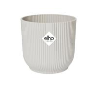 Elho Pot d'intérieur Vibes Fold Rond Roues 35 – Plastique 100% recyclé – Blanc/Blanc Soie