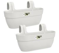 Elho Vibia C Easy Hanger L | Lot de 2 Balconnière - Blanc Soie