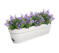 Elho Planteur pour balcon Vibia Campana 70 – Ø 69 x H 17 cm – Blanc/Blanc Soie