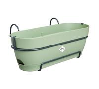 Elho Vibia Campana Balconnière Allin1 50 - Planteur pour Balcon - Ø 50.4 x H 17.7 cm - Vert/Vert Pistache