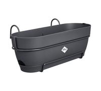 Elho Vibia Campana Balconnière Allin1 50 - Planteur pour Balcon - Ø 50.4 x H 17.7 cm - Noir/Anthracite