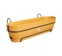 Elho Vibia Campana Balconnière Allin1 70 - Planteur pour Balcon - Ø 70.4 x H 17.7 cm - Jaune/Jaune Miel