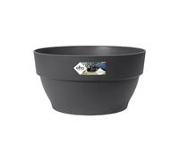 Elho Vibia Campana Coupe 34 - Pot De Fleurs pour Extérieur - Ø 33.9 x H 17.4 cm - Noir/Anthracite