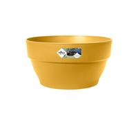 Elho Vibia Campana Coupe 34cm Pot de Fleurs - Jaune Miel | Ø 33.9 x H 17.4 cm | Convient à une utilisation en extérieur