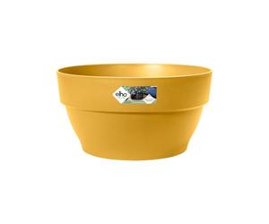 Elho Vibia Campana Coupe 34cm Pot de Fleurs - Jaune Miel | Ø 33.9 x H 17.4 cm | Convient à une utilisation en extérieur