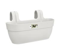 Elho Vibia Campana Easy Hanger L 46 - Planteur pour Balcon & Extérieur - Ø 46.0 x H 26.5 cm - Blanc/Blanc Soie