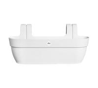 Elho Vibia Campana Easy Hanger XL 58 - Planteur pour Balcon & Extérieur - Plastique 100% Recyclé - L56 x B26.8 x H23.7 cm - Blanc/Blanc Soie