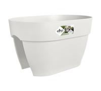 Elho Vibia Campana Flower Bridge 40 - Planteur pour Balcon & Extérieur - Ø 39.0 x H 22.0 cm - Blanc/Blanc Soie