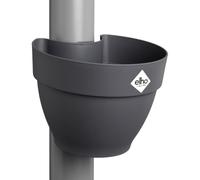 Elho Vibia Campana Pot Gouttière 40 - Pot De Fleurs pour Extérieur - Ø 21.6 x H 16.3 cm - Noir/Anthracite