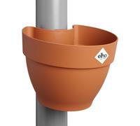 Elho Vibia Campana Pot Gouttière 40 - Pot De Fleurs pour Extérieur - Ø 21.6 x H 16.3 cm - Marron/Terre Cuite
