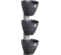Elho Vibia Campana Pot Gouttière | Lot de 3 Pot de Fleur - Anthracite