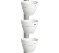Elho Vibia Campana Pot Gouttière | Lot de 3 Pot de Fleur - Blanc Soie
