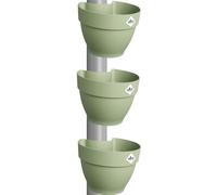 Elho Vibia Campana Pot Gouttière | Lot de 3 Pot de Fleur - Vert Pistache