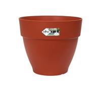 Elho Vibia Campana Rond 20 - Pot De Fleurs pour Extérieur - Plastique 100% recyclé - Ø 19.5 x H 16.8 cm - Marron/Brique