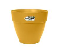 Elho Vibia Campana Rond 25 - Pot De Fleurs pour Extérieur - Plastique 100% recyclé - Ø 24.5 x H 21.0 cm - Jaune/Jaune Miel