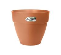 Elho Vibia Campana Rond 25 - Pot De Fleurs pour Extérieur - Plastique 100% recyclé - Ø 24.5 x H 21.0 cm - Marron/Terre Cuite