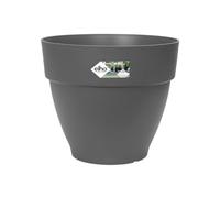 Elho Vibia Campana Rond 25 - Pot De Fleurs pour Extérieur - Plastique 100% recyclé - Ø 24.5 x H 21.0 cm - Noir/Anthracite