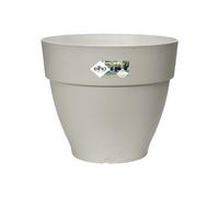 Elho Vibia Campana Rond 55 - Pot De Fleurs pour Extérieur - Plastique 100% recyclé - Ø 54.5 x H 47.0 cm - Blanc/Blanc Soie