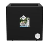 Elho Vivo Next Carré 40 - Planteur pour Intérieur & Extérieur - Plastique 100% Recyclé - Ø 39.0 x H 37.9 cm - Noir/Living Noir