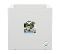 Elho Vivo Next Carré 40 - Planteur pour Intérieur & Extérieur - Plastique 100% Recyclé - Ø 39.0 x H 37.9 cm - Blanc/Blanc
