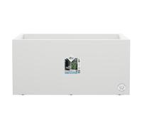 Elho Vivo Next Long 60 - Planteur pour Intérieur & Extérieur - Plastique 100% Recyclé - L 59.0 x H 29.2 cm - Blanc/Blanc