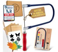 Eli® chip saw for kids - kit complet de sculpture avec chip saw comprenant des modèles créatifs, des planches de contreplaqué, de la peinture et des pinceaux