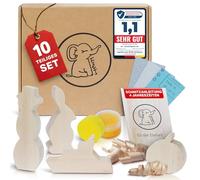 Eli® Kit de Bricolage - Figurines à Sculpter en Bois de Tilleul Avec Instructions Pour Enfants - Ébauches de Sculpture Pour Débutants - Travail du Bois