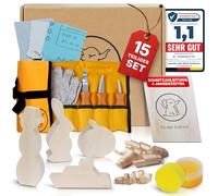 Eli® Kit de Sculpture pour Enfants dès 6 Ans - Couteau à sculpter de Haute qualité pour Enfants avec Gants Anti-Coupure Inclus - Couteau de Sculpture pour Enfants