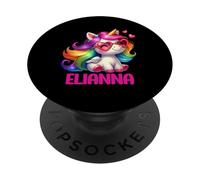Elianna Nom personnalisé Licorne colorée pour Femmes et Filles PopSockets PopGrip Adhésif