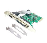 ELIATER PCIe Combo Series Carte d'extension parallèle PCI Express vers imprimante Port LPT RS232 ComComComCom-Port Carte contrôleur IEEE 1284 Puce WCH382 pour PC de bureau avec support bas