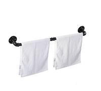 Elibbren Barre Porte-Serviettes en Forme de Tuyau Industriel de 61 cm, Accessoire de Salle de Bain à Monter soi-même, Support Mural pour Serviette de Bain, 1 Paquet