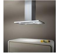 Elica Galaxy Island WHIX/A/90X45 - Hotte - hotte îlot - largeur : 89.8 cm - profondeur : 45 cm - extraction et recirculation (avec kit de recirculation supplémentaire) - inox et verre blanc Inox et ve