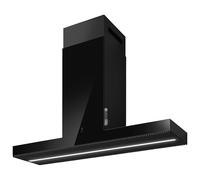 Elica Hotte suspendue aspirante Haiku Island BL/A/120 - Verre noir 120 cm Classe A