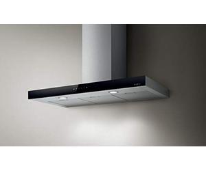 Elica JOY BLIX/A/90 Monté au mur Noir, Acier inoxydable 500m³/h - Hottes (500 m³/h, Conduit, 46 dB, 63 dB, 50 cm, 65 cm)