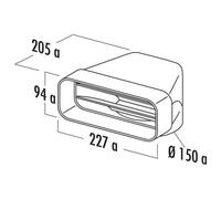 elica RAC.VERT.SEZ.CIRC.(Ã146)RETT.(94x227) - KIT0121007 Accessoire hotte | Accessoire | Classe Ã©nergÃ©tique - | Raccord de tuyauterie, Accessoire technique, Compatible avec Elica