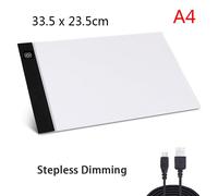 Elice A4 Tablette Lumineuse LED pour Peinture au Diamant,Tableau Lumineux Alimenté par USB Tablette Graphique Numérique pour Tablette à Dessin Art Tableau de Peinture - Type Stepless Dimming A4