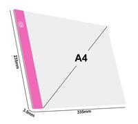 Elice A4 Tablette Lumineuse LED pour Peinture au Diamant,Tableau Lumineux Alimenté par USB Tablette Graphique Numérique pour Tablette à Dessin Art Tableau de Peinture - Type 3-level Dimming Pink #B