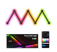 elice Lot de 6 appliques murales intelligentes WiFi - Musique - Multicolore - Plus de 40 scènes dynamiques - Fonctionne avec Alexa et Google Assistant - Décoration d'intérieur - Barre lumineuse LED